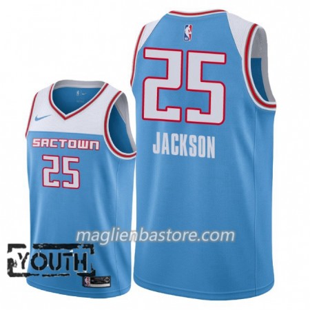 Maglia NBA Sacramento Kings Justin Jackson 25 2018-19 Nike City Edition Blu Swingman - Bambino